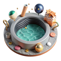 wonderful minimalist Geothermal Pool Top View Isolated Element exclusive png