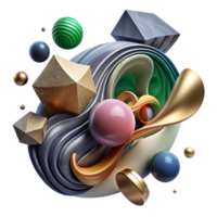 impressive modern Abstract Art Representing Change Cutout with Dynamic Brushstrokes original png