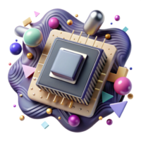 beautiful abstract Quantum Computer Circuit Board Isolated Element exclusive png