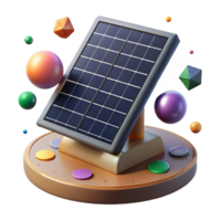 vibrant abstract Solar Panel Array in Field Angled View Cutout original png