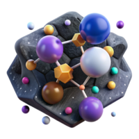 dramatic abstract Molecular Structure with Bonds Highlighted Isolated genuine png