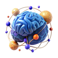 impressive vintage Brain with Interconnected Networks Blue Transparent Background high resolution png