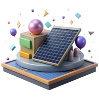 serene contemporary Solar Panel Array on Desert Landscape Isolated premium png