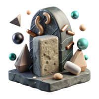 magnificent minimalist Stone Inscription with Eroded Glyphs Cutout Weathered Appearance professional png