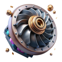 magnificent rustic Hydropower Generator Rotor Close Up with Metallic Texture original png