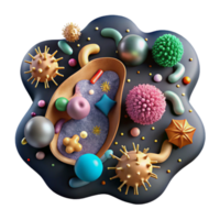 magnificent rustic Microscopic View of Bacteria Isolated Transparent Background authentic png