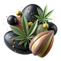 impressive abstract Hemp Seed Close Up Macro View Isolated professional png