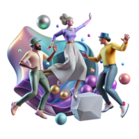 serene rustic Group of People Dancing Joyfully Isolated high resolution png