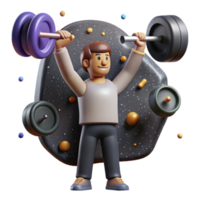 beautiful artistic Person Lifting Weights Overhead Isolated high resolution png