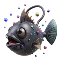 beautiful rustic Deep Sea Anglerfish Side View Cutout Transparent Background authentic png
