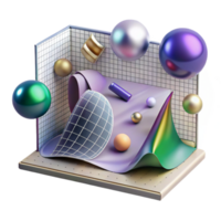 vibrant abstract Quantum Chromodynamics Diagram Transparent Background professional png