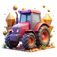 elegant classic Modern Tractor in Field Front View Isolated high resolution png