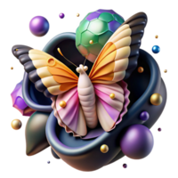 magnificent minimalist Colorful Butterfly Emerging From Cocoon Cutout with Soft Lighting authentic png