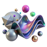 elegant artistic Wave Particle Duality Visualization Transparent Element professional png