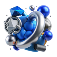 dramatic abstract Abstract Representation of Strength and Resilience Blue and Silver Transparent Background professional png