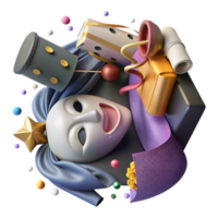 impressive abstract Storytelling Props Mask and Puppet Isolated Element professional png