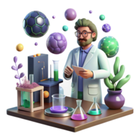 magnificent rustic Nanotech Research Lab Scene with Scientist Isolated premium png