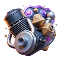 stunning rustic Motorcycle Engine Close Up Isolated Element high quality png