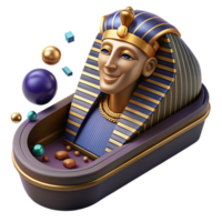 elegant rustic Pharaoh Sarcophagus Side View Transparent Background png