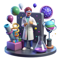 magnificent traditional Nanotech Research Lab Scene with Scientist Isolated high quality png