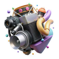 wonderful modern Motorcycle Engine Close Up Isolated Element authentic png