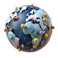 dramatic artistic Connected World Map Showing Trade Routes Transparent high resolution png