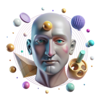 vibrant vintage Data Points Forming Human Face Transparent Element original png