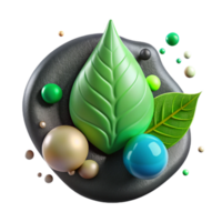 vibrant minimalist Green Leaf with Water Droplets Macro View Isolated high resolution png