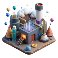 wonderful modern Geothermal Energy Research Laboratory Scene Transparent Background high resolution png