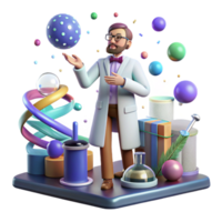 magnificent minimalist Nanotech Research Lab Scene with Scientist Isolated authentic png