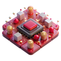 serene modern Circuit Board with Red Leds Transparent Background high quality png