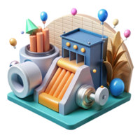 vibrant creative Hydroelectric Dam Power Generation System Isolated Element high resolution png