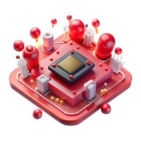 stunning abstract Circuit Board with Red Leds Transparent Background png