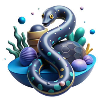 deslumbrante contemporâneo mar serpente embaixo da agua Cortar fora original png