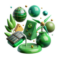 impressive abstract Green Energy Symbols Collection Isolated original png