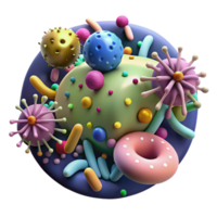 impressive artistic Microscopic View of Bacteria Isolated Transparent Background detailed png