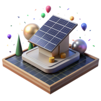extraordinary contemporary Solar Panel Array on Desert Landscape Isolated premium png