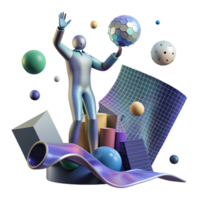 magnificent creative Abstract Figure Reaching for the Sky Isolated on Transparent Background high quality png