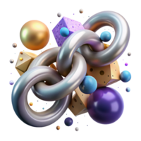 extraordinary artistic Molecular Chain 3d Render Isolated Element png
