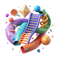 elegant artistic Genetic Code Structure Colorful Isolated genuine png