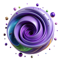 impressive modern Quantum Vortex Visualization Purple Swirl Transparent Background genuine png