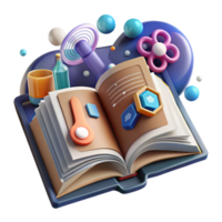 vibrant classic Medical Book Open with Diagram Transparent Background png