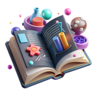 impressive artistic Medical Book Open with Diagram Transparent Background high quality png