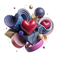 wonderful abstract Abstract Art Representing Love Cutout with Heart Shapes exclusive png