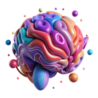 impressive artistic Abstract Brain Pattern Colorful Transparent detailed png