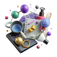 serene traditional Linguistics Research Tools and Equipment Cutout Overhead View premium png