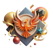 impressive modern Abstract Resilience Symbol Phoenix Design Transparent Background high resolution png