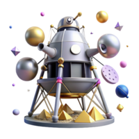 wonderful creative Lunar Module Ascent Stage Lifting Off Isolated professional png