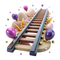 serene abstract Train Tracks Perspective View Isolated Cutout professional png