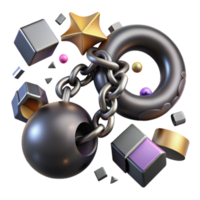 stunning creative Broken Shackles Cutout with Realistic Metal Texture genuine png